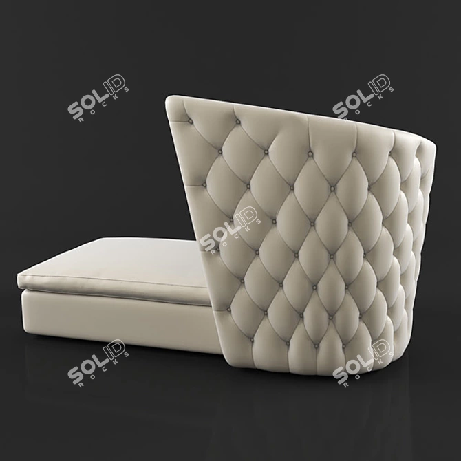 Modern Asymmetrical Upholstered Armchair 3D model image 1