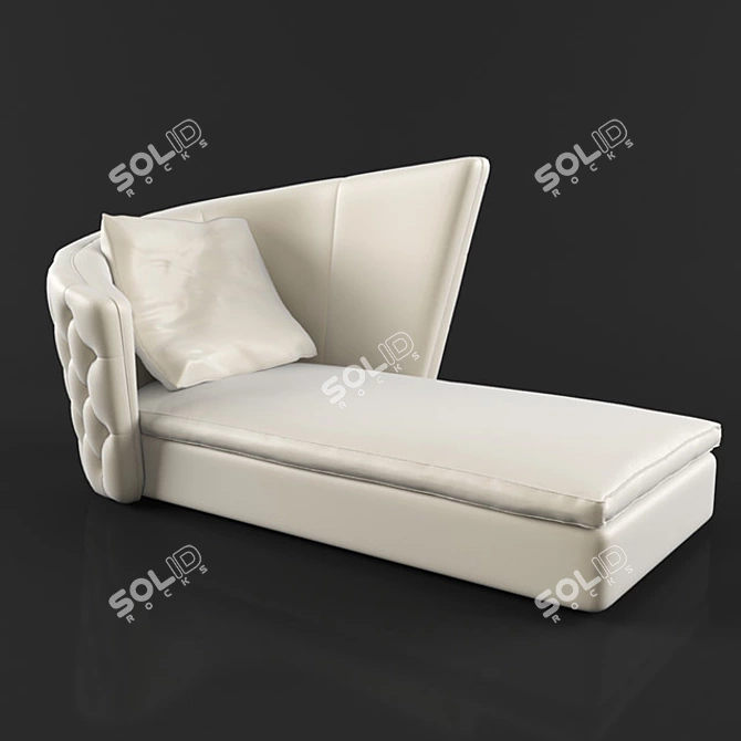 Modern Asymmetrical Upholstered Armchair 3D model image 2