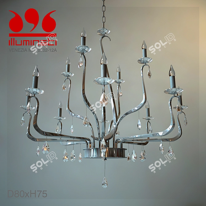 Illuminati Venezia Chandelier: MD10802-12A 3D model image 1