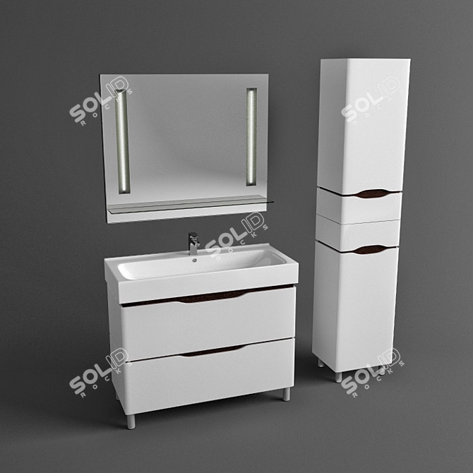 Aqua Rhodes Venice 100: Bathroom Vanity Set 3D model image 1