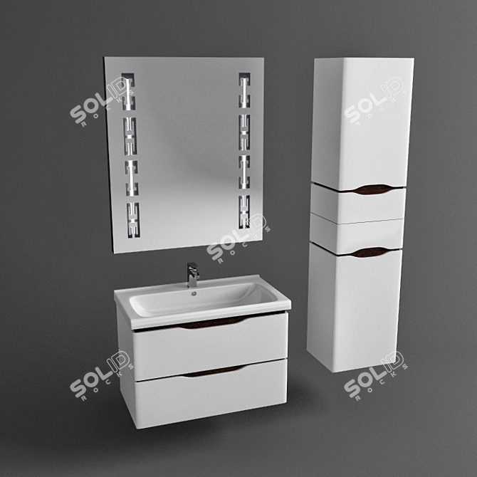 Venice Console Vanity Set 3D model image 1