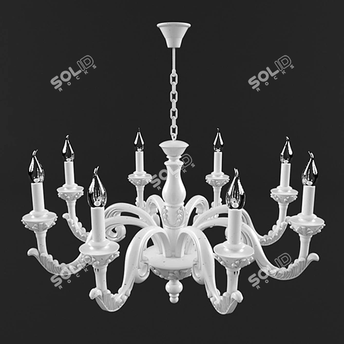 Ideal Lux Giglio: Elegant Crystal and Wood Ceiling Lamp 3D model image 1