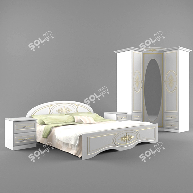 Classic Elegance: "Vasilisa" Bedroom Set 3D model image 1