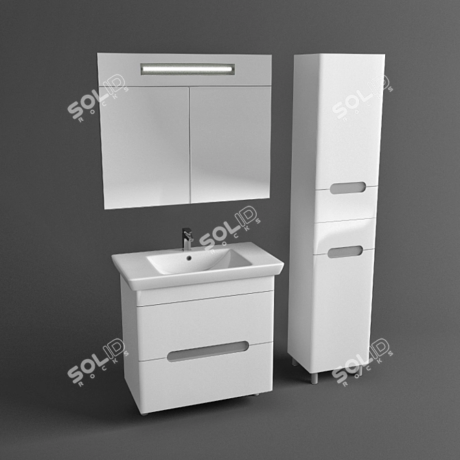 Aqua Rhodes Boston 85 - Bathroom Set 3D model image 1