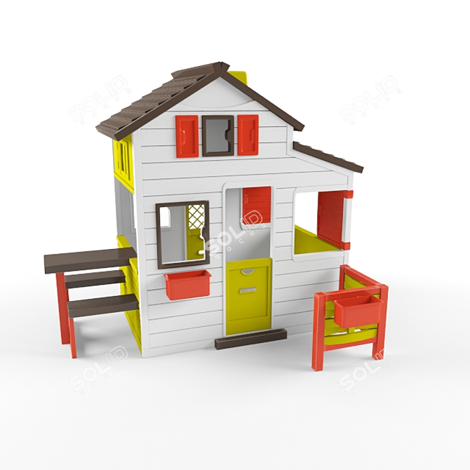 Smoby Friends House: Spacious & Colorful Playhouse 3D model image 1