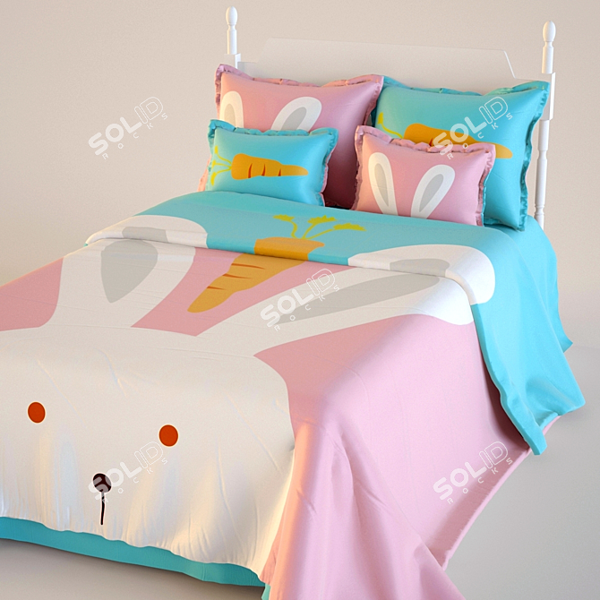 Children's Bed Set with Textures - 1000x1600 3D model image 1