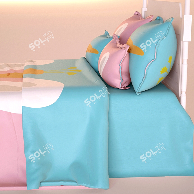 Children's Bed Set with Textures - 1000x1600 3D model image 2