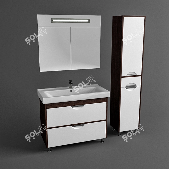 Aqua Nika Vanity Set 3D model image 1