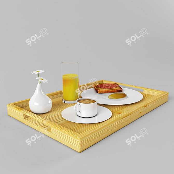 Morning Delights Breakfast Tray 3D model image 1