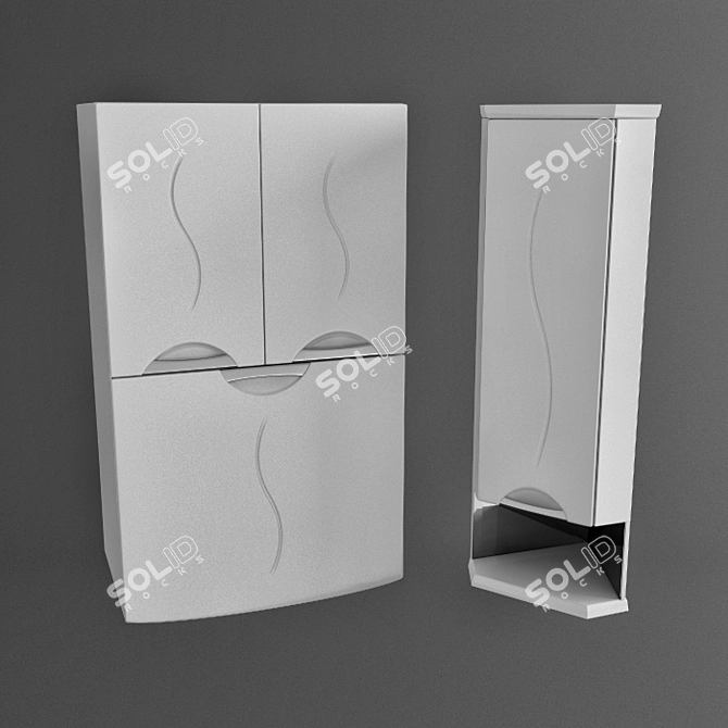 Corner Wall Cabinets - Aqua Gloria Rhodes 3D model image 1