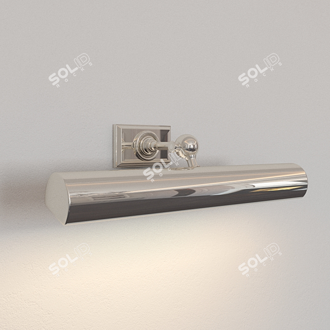 Polished Nickel Picture Light 3D model image 1