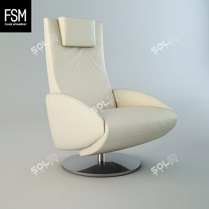 German-made FSM Mate Armchair | High-poly Unwrapped Basemesh | Vray Materials 3D model image 1