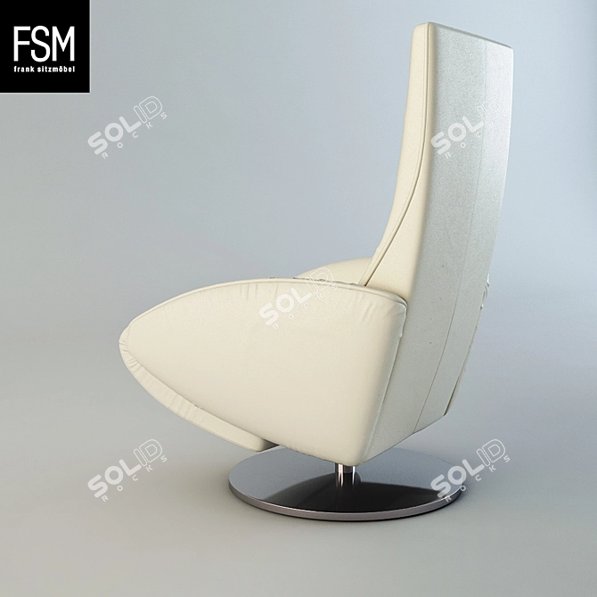 German-made FSM Mate Armchair | High-poly Unwrapped Basemesh | Vray Materials 3D model image 2