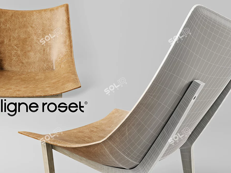 Ligne Roset MADRAGUE Leather Chair 3D model image 2