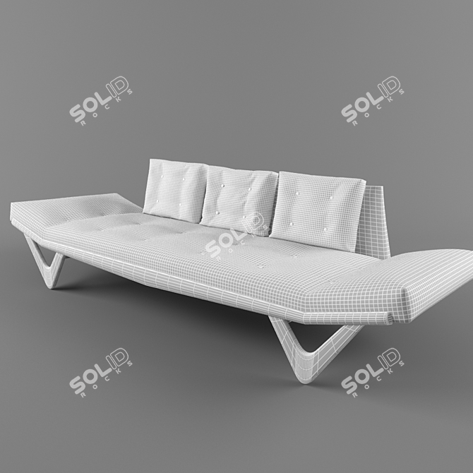 Luxury Leather Sofa 3D model image 2