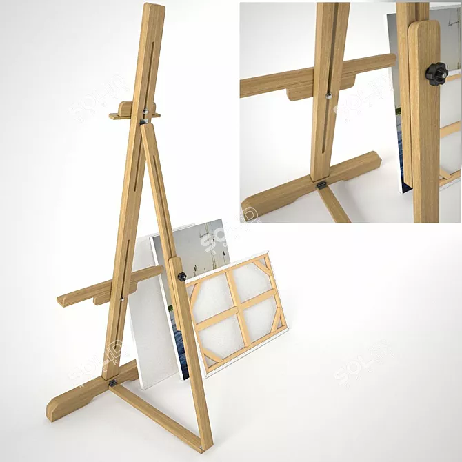 Artisti Easel & Canvas Screen 3D model image 2