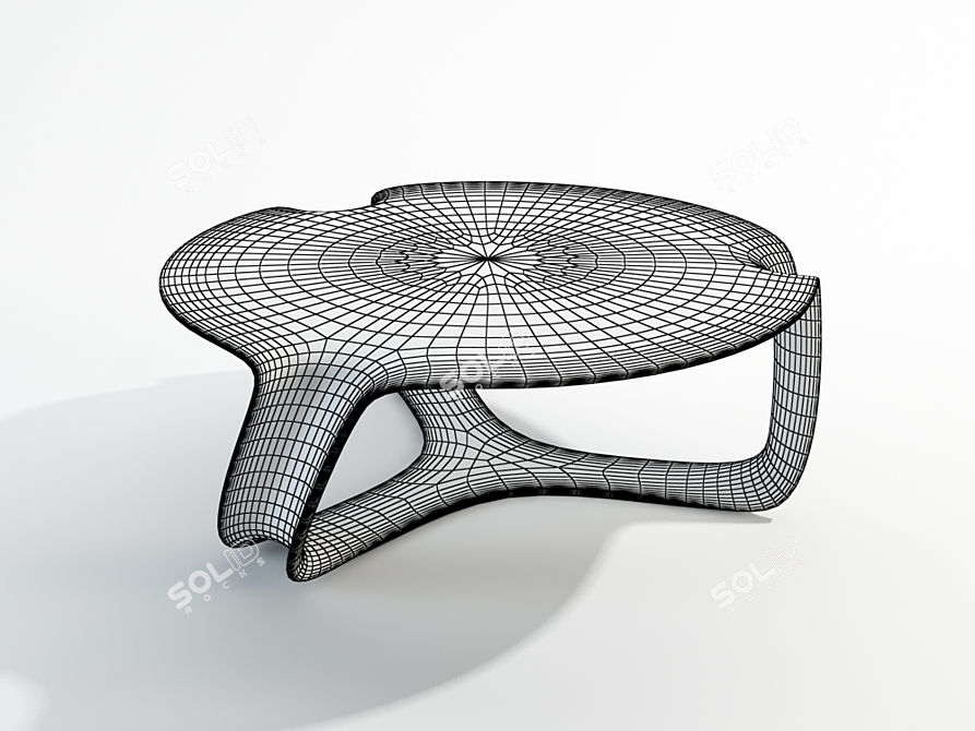 Futuristic Metal Coffee Table 3D model image 2