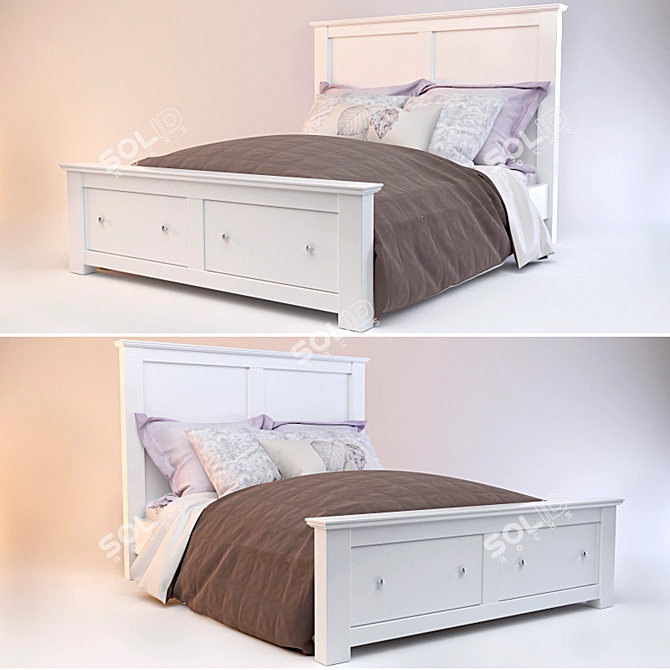 Royal Princess Bed with Canopy 3D model image 1