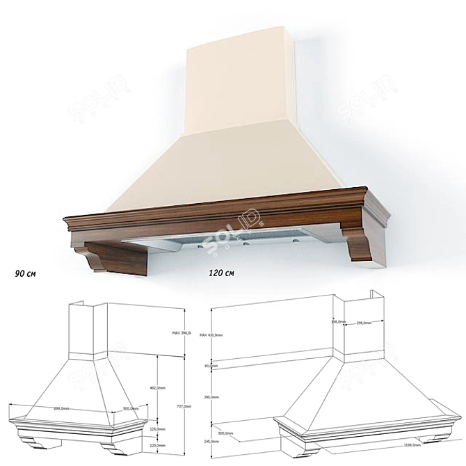 K-Design Borgo & Brunello: Stylish and Efficient Extractor Hood 3D model image 1