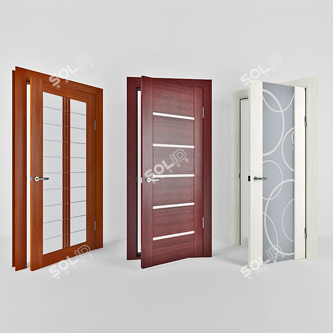 Contemporary Door Collection 3D model image 1