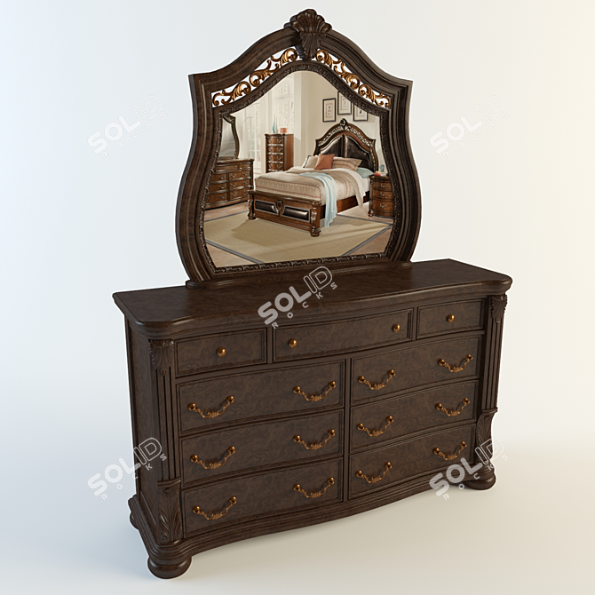 Saltonstall Dresser & Mirror Set 3D model image 1