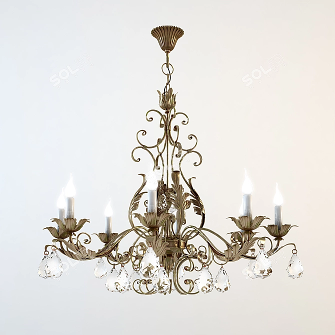 Elegant Floral Chandelier 3D model image 1