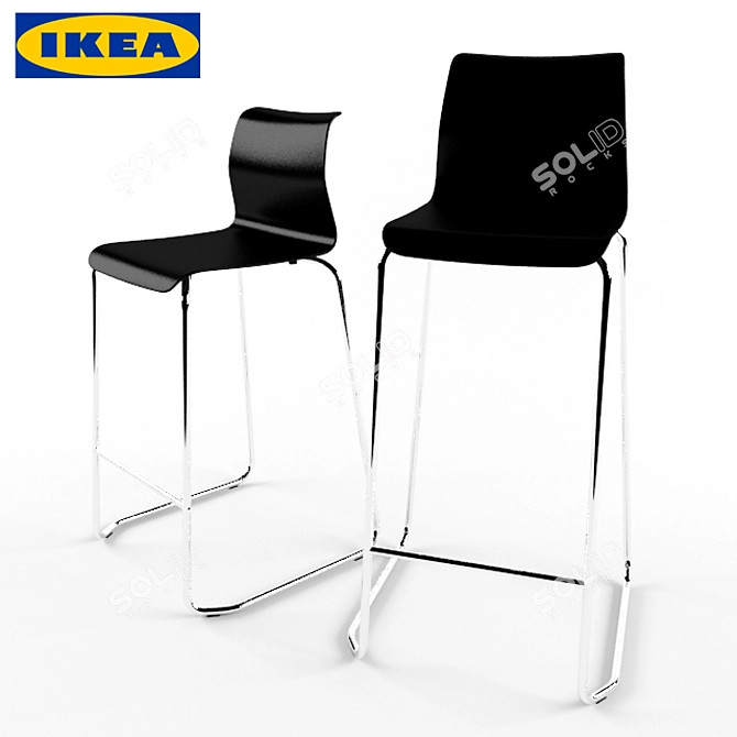 Sleek and Sturdy: IKEA Glenn Barstool 3D model image 1