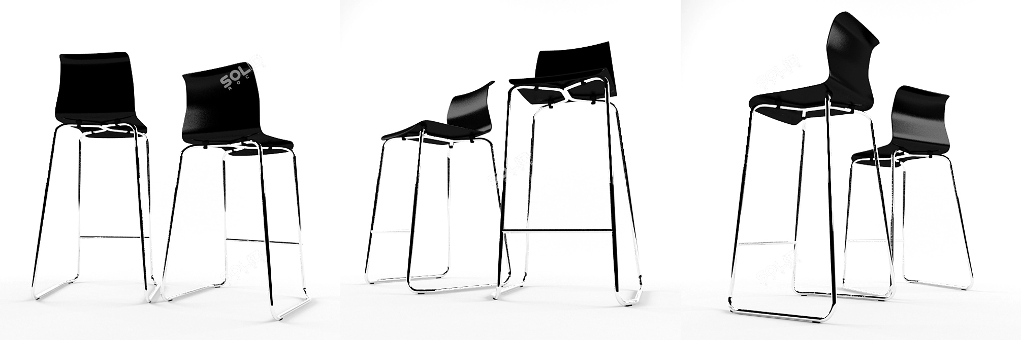 Sleek and Sturdy: IKEA Glenn Barstool 3D model image 2