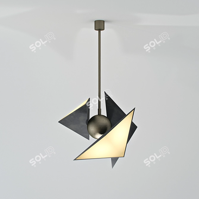 Vintage ANGELO LELII Ceiling Light 3D model image 1