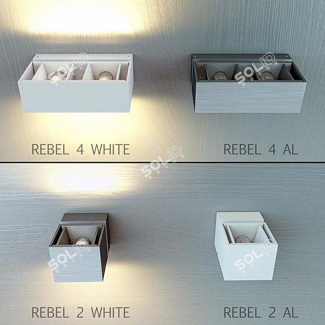 Title: Rebel Wall Sconce Duo 3D model image 1