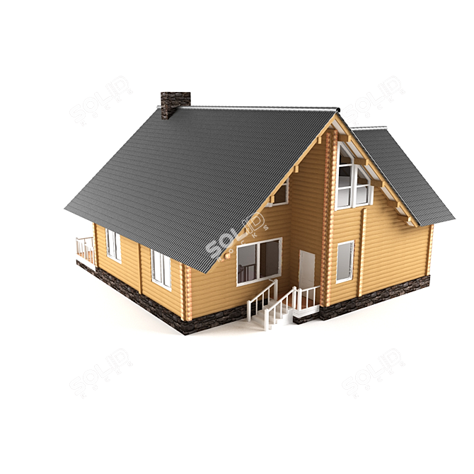 Timber Profiled House 3D model image 2