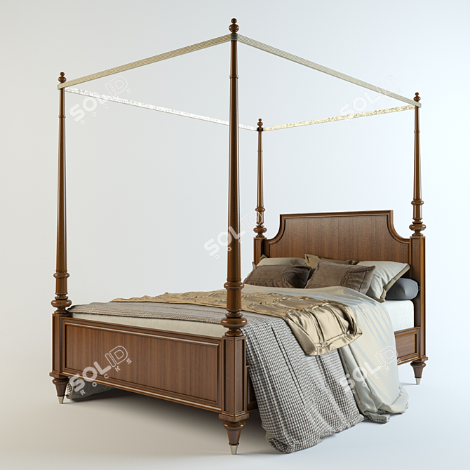 Georgetown Queen Bed: Quail Hollow Luxury 3D model image 1