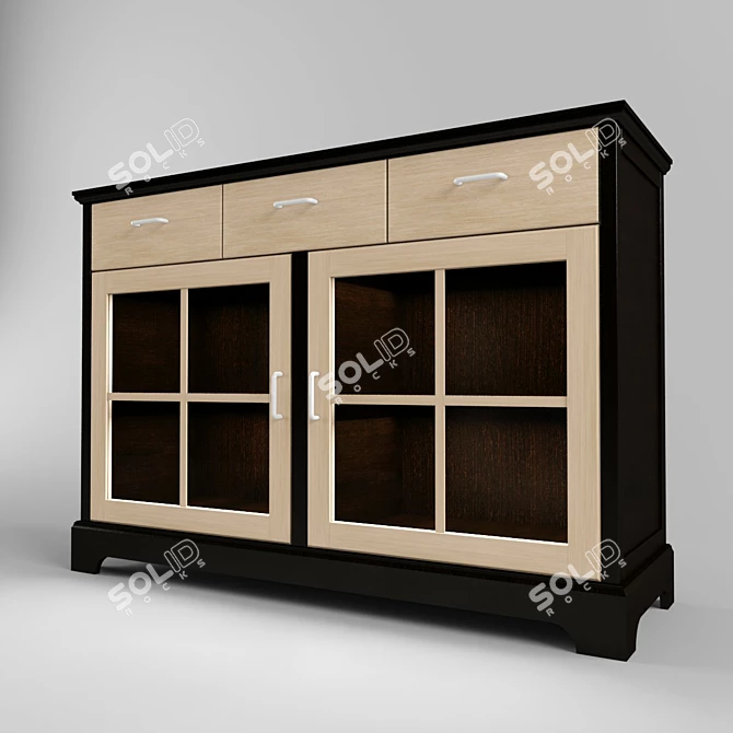 Vintage Steel Locker 3D model image 1