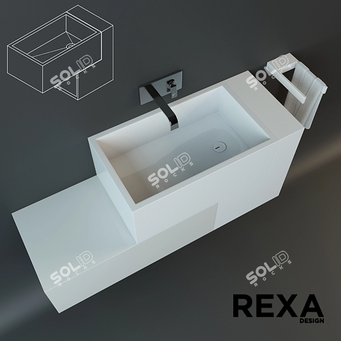 Argo 02AR21D1: Stylish Suspended Sink 3D model image 2