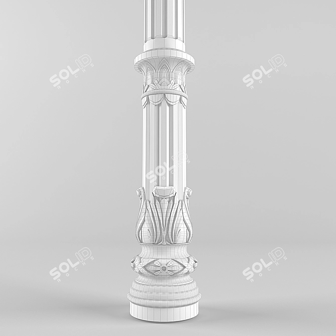 Industrial Cast Iron Column 3D model image 3