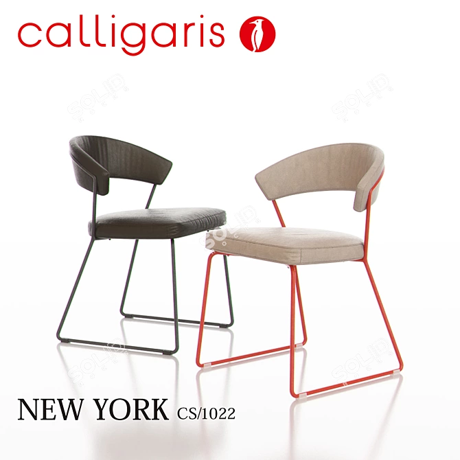 Modern Metal Chair: Calligaris New York 3D model image 1