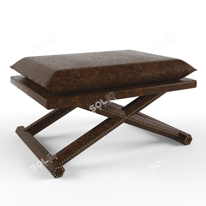 X-Leg Ottoman: Stylish and Versatile 3D model image 1