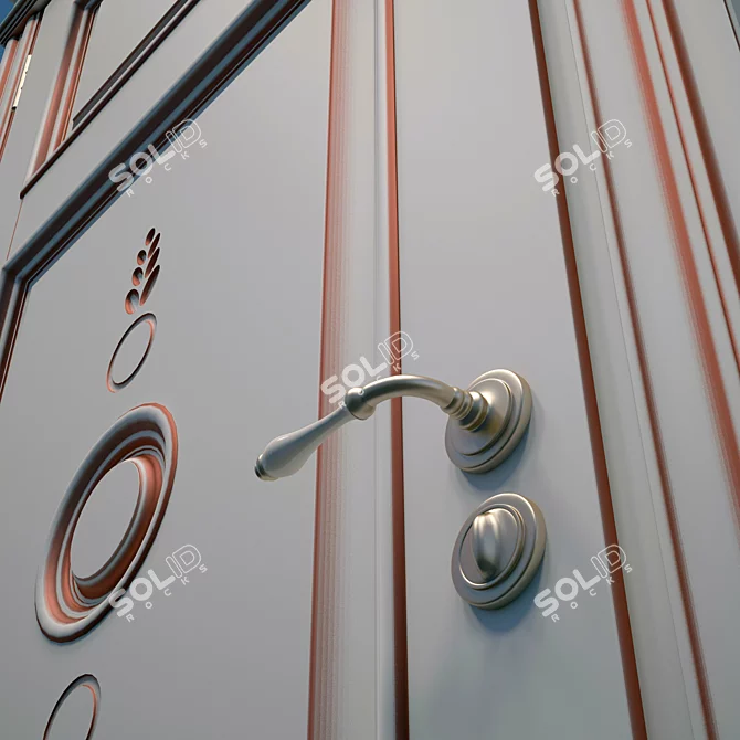 Classic Architectural Entry Door - 910x2225x120mm 3D model image 3