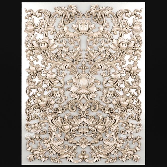 Elegant Fretwork Ceiling Decor 3D model image 1