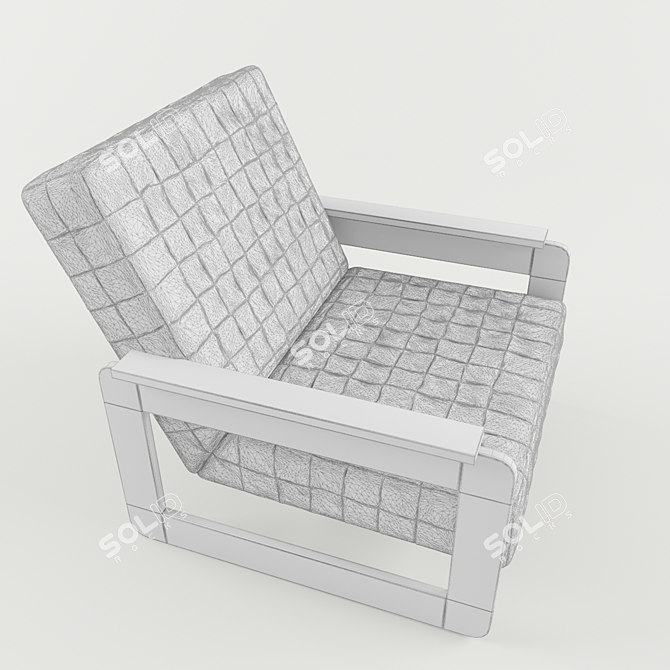 Percival Lafer Leather Armchair 3D model image 3