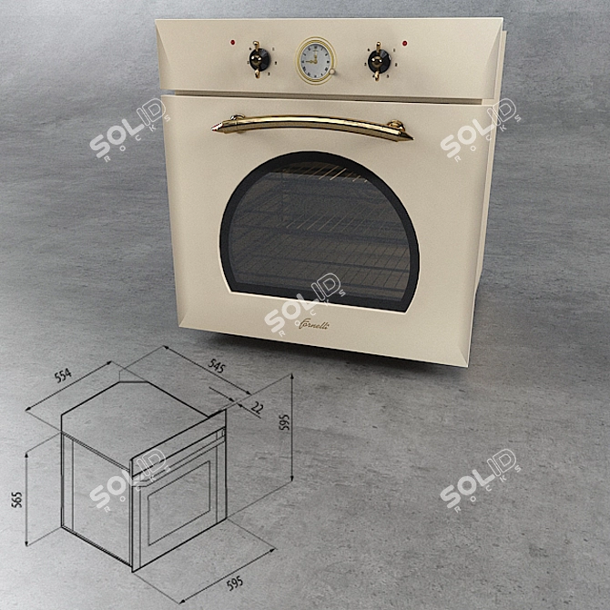 Fornelli Merletto Ivory: Elegant and Efficient Oven 3D model image 1
