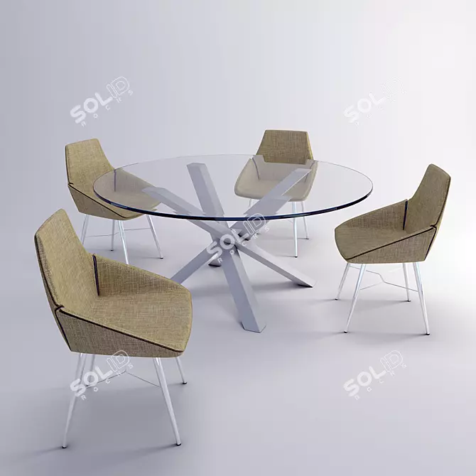 Acerbis Seltz & Xplane Table Set 3D model image 1