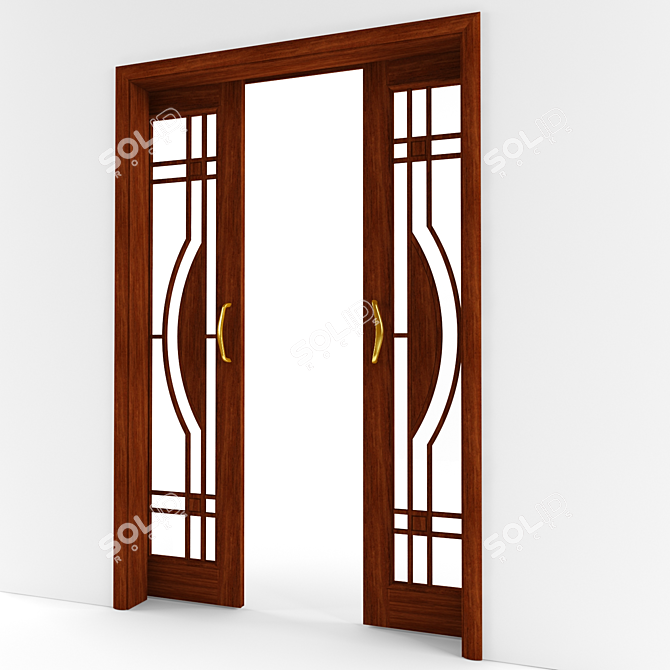 Modern Sliding Door Set 3D model image 3