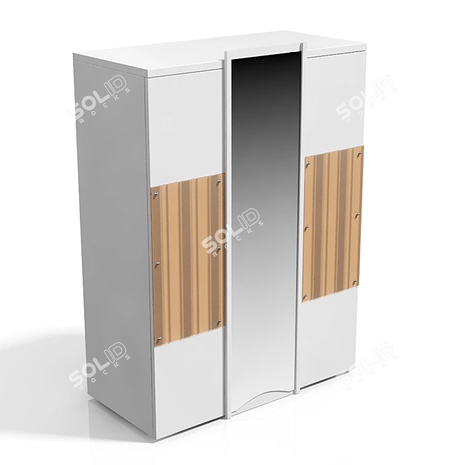 TATOO Mirrored Door Cabinet: Stylish Storage Solution 3D model image 3