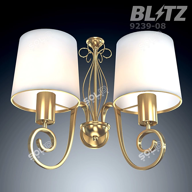 Blitz 9239-08 Sconce: Elegant Metal and Fabric Design 3D model image 1