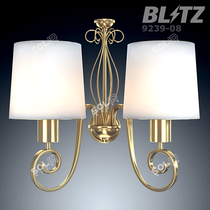 Blitz 9239-08 Sconce: Elegant Metal and Fabric Design 3D model image 2