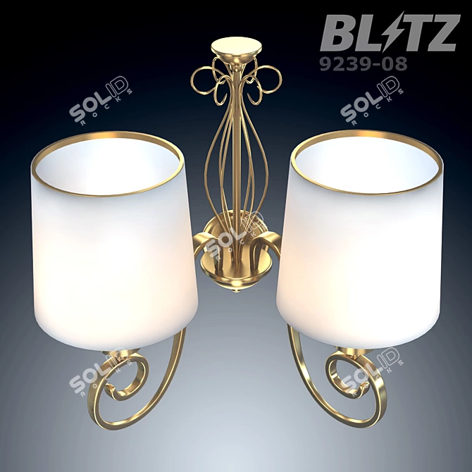 Blitz 9239-08 Sconce: Elegant Metal and Fabric Design 3D model image 3
