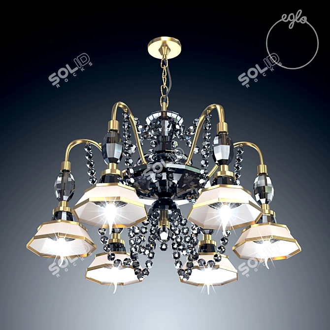 Elegant Eglo Catania Chandelier 3D model image 1