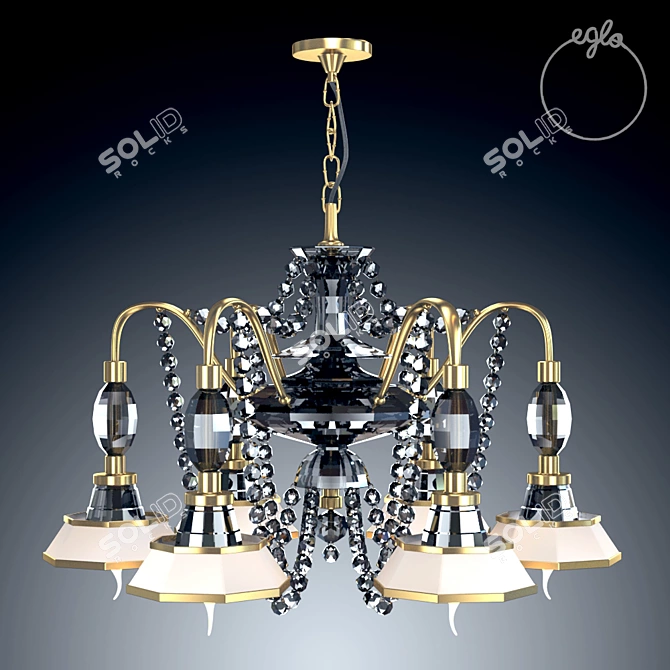 Elegant Eglo Catania Chandelier 3D model image 2