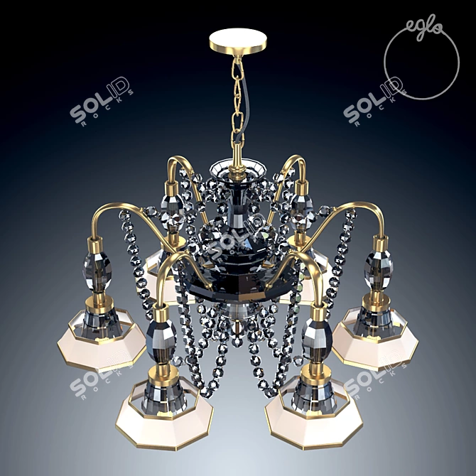 Elegant Eglo Catania Chandelier 3D model image 3